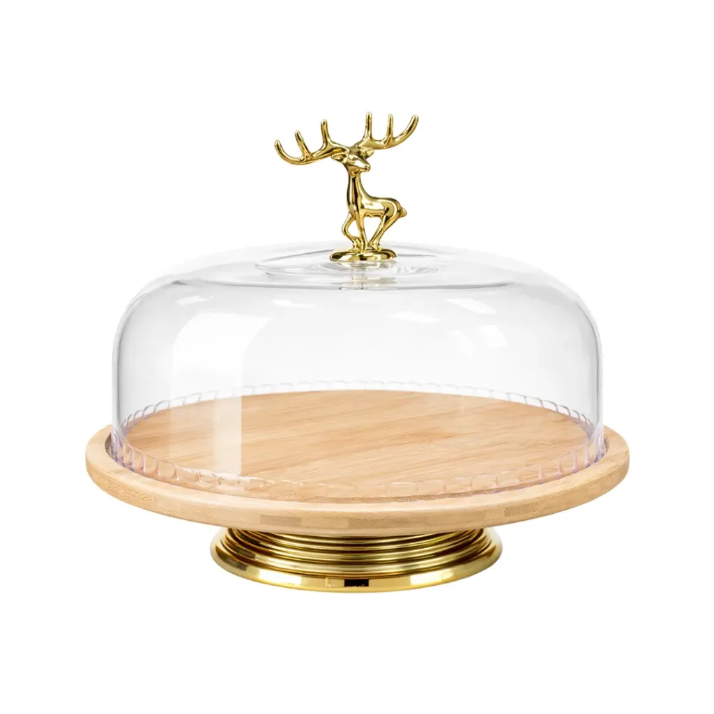 [6551825110480] Glass Cake Dome Stand Dessert Serving