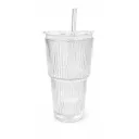 Glass Tumbler with Lid and Straw