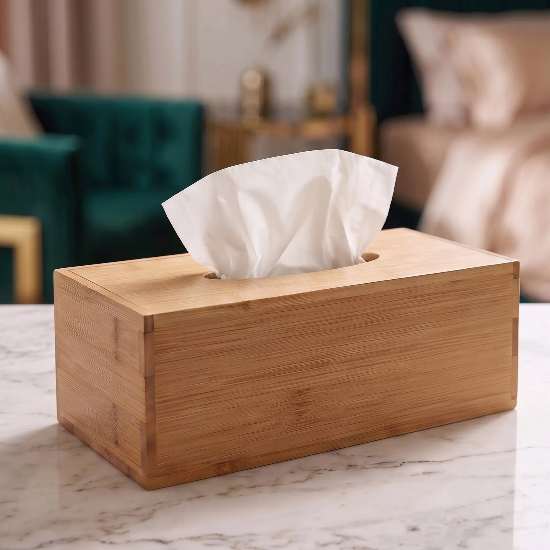 [692025221171677] Wooden tissue box