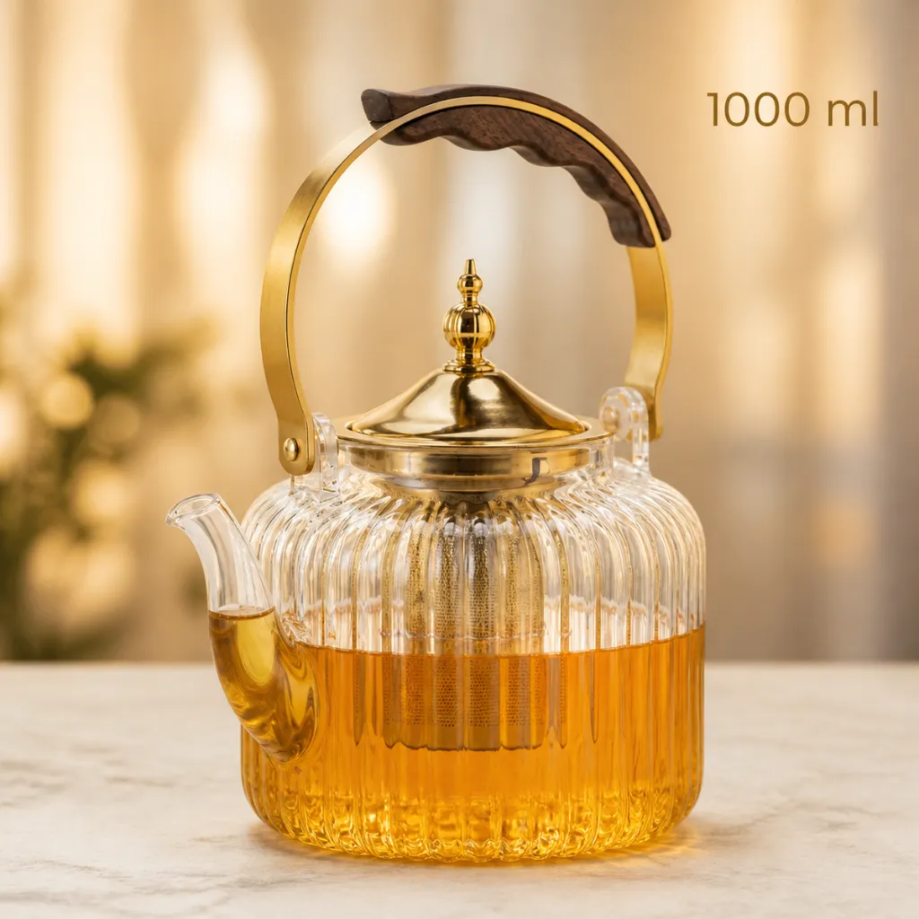 [6551825110114] Glass Tea Pot (1000ml)