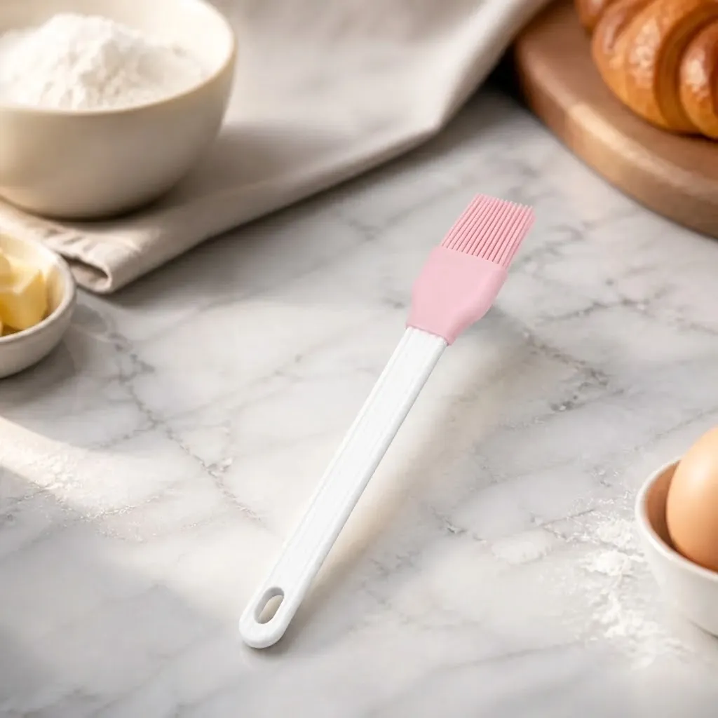 [698254142099504] Silicone Pastry Brush (White & Pink)