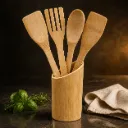 Bamboo kitchen utensil set
